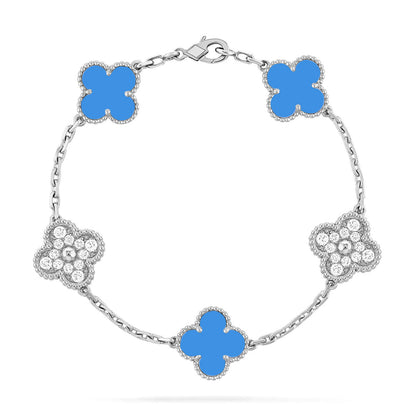 [Vintora] CLOVER 5 MOTIF BLUE AGATE BRACELET COLLECTION
