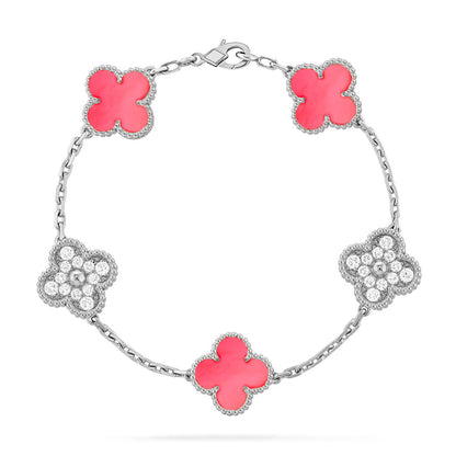 [Vintora] CLOVER 5 MOTIFS  PINK MOP BRACELET COLLECTION