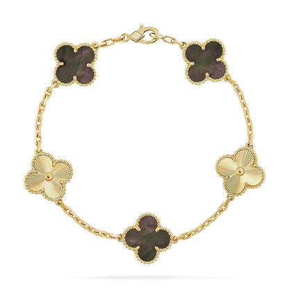 [Vintora] CLOVER 5 MOTIF GRAY MOP BRACELET COLLECTION