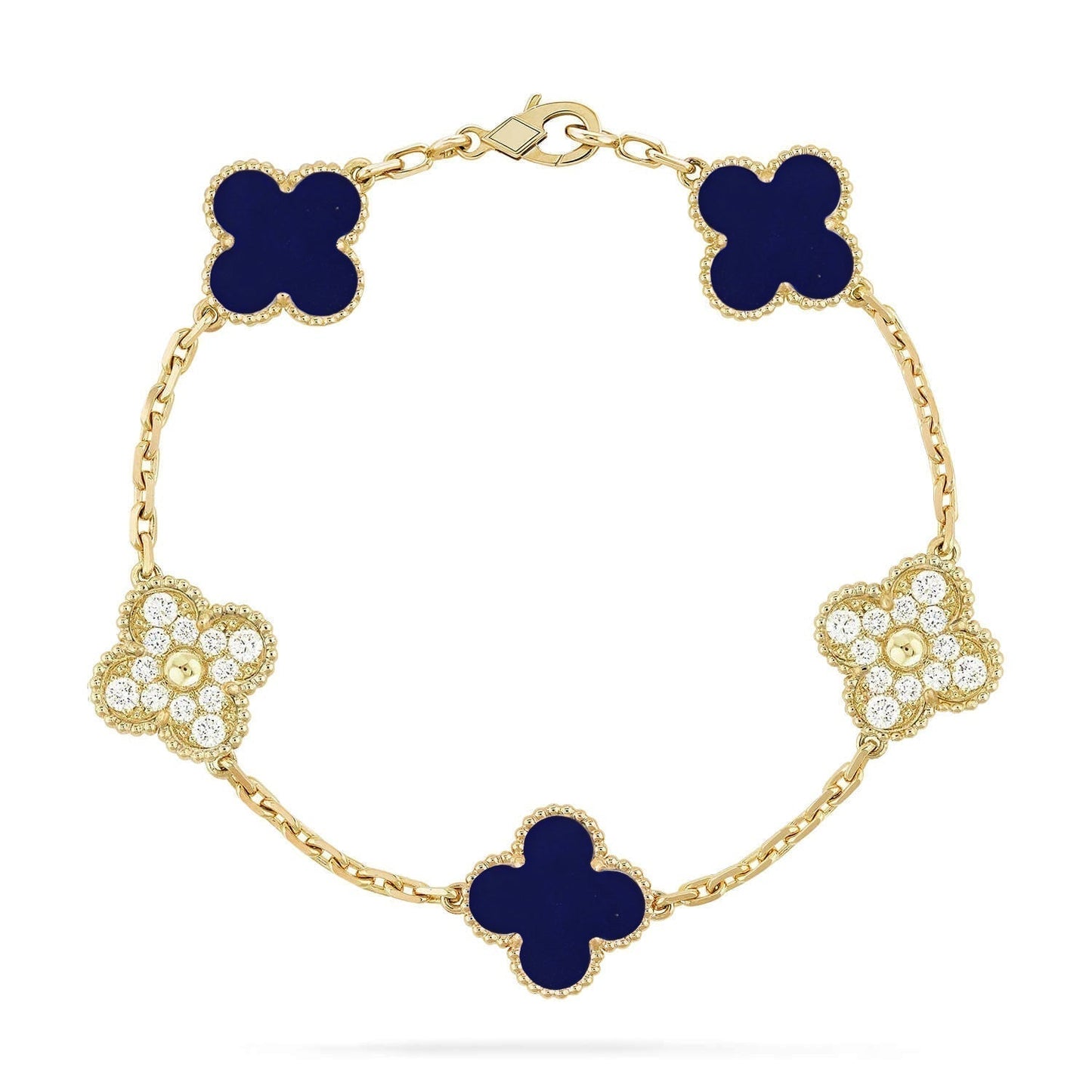 [Vintora]CLOVER 5 MOTIF LAPIS LAZULI BRACELET COLLECTION