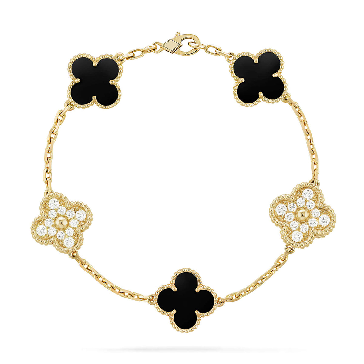 [Vintora] CLOVER 5 MOTIF ONYXS BRACELET COLLECTION