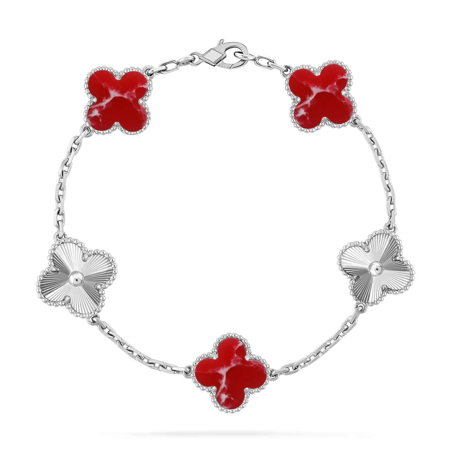 [Vintora]CLOVER 5 MOTIF RED PATTERN BRACELET COLLECTION