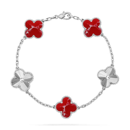 [Vintora]CLOVER 5 MOTIF RED PATTERN BRACELET COLLECTION