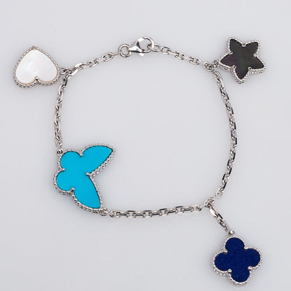 [Vintora]LUCKY SPRING SILVER BRACELET 4 MOTIF