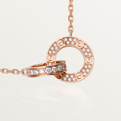 [Vintora]LOVE 7.6MM NECKLACE Vintora GOLD AND SILVER  FULL DIAMOND