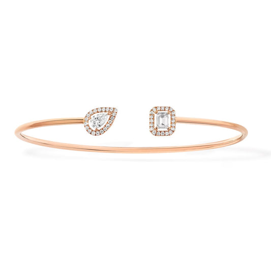 [Vintora]JONC FLEX MY TWIN TOI & MOI SILVER DIAMOND BRACELET
