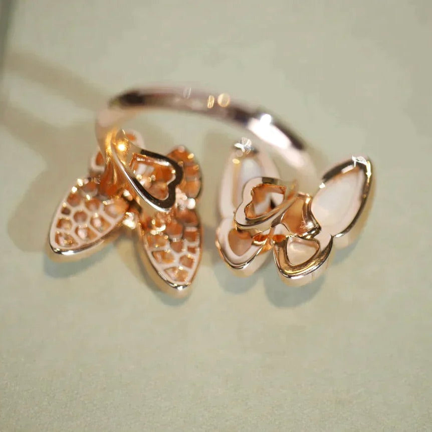 [Vintora]TWIN BUTTERFLY DIAMOND MOP RING