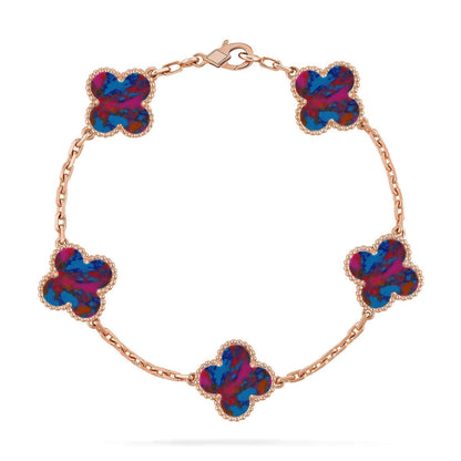 [Vintora]CLOVER 5 MOTIF COLOR GEMSTONES BRACELET COLLECTION
