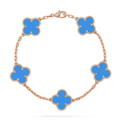 [Vintora] CLOVER 5 MOTIF BLUE AGATE BRACELET COLLECTION