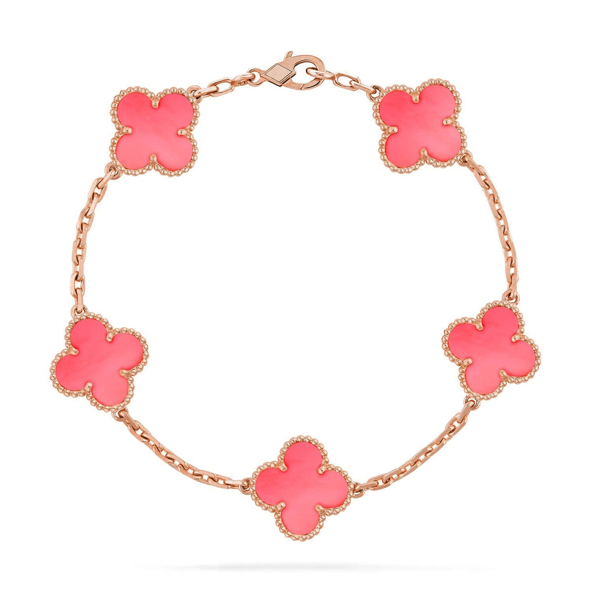 [Vintora] CLOVER 5 MOTIFS  PINK MOP BRACELET COLLECTION