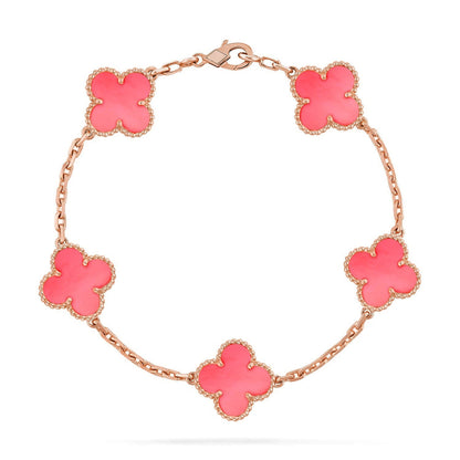 [Vintora] CLOVER 5 MOTIFS  PINK MOP BRACELET COLLECTION