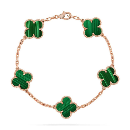 [Vintora] CLOVER 5 MOTIF MALACHITE BRACELET COLLECTION