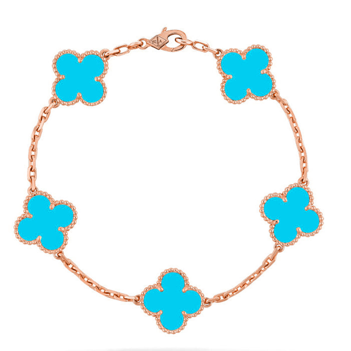 [Vintora] CLOVER 5 MOTIF TURQUOISE BRACELET COLLECTION