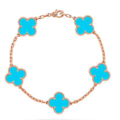 [Vintora] CLOVER 5 MOTIF TURQUOISE BRACELET COLLECTION