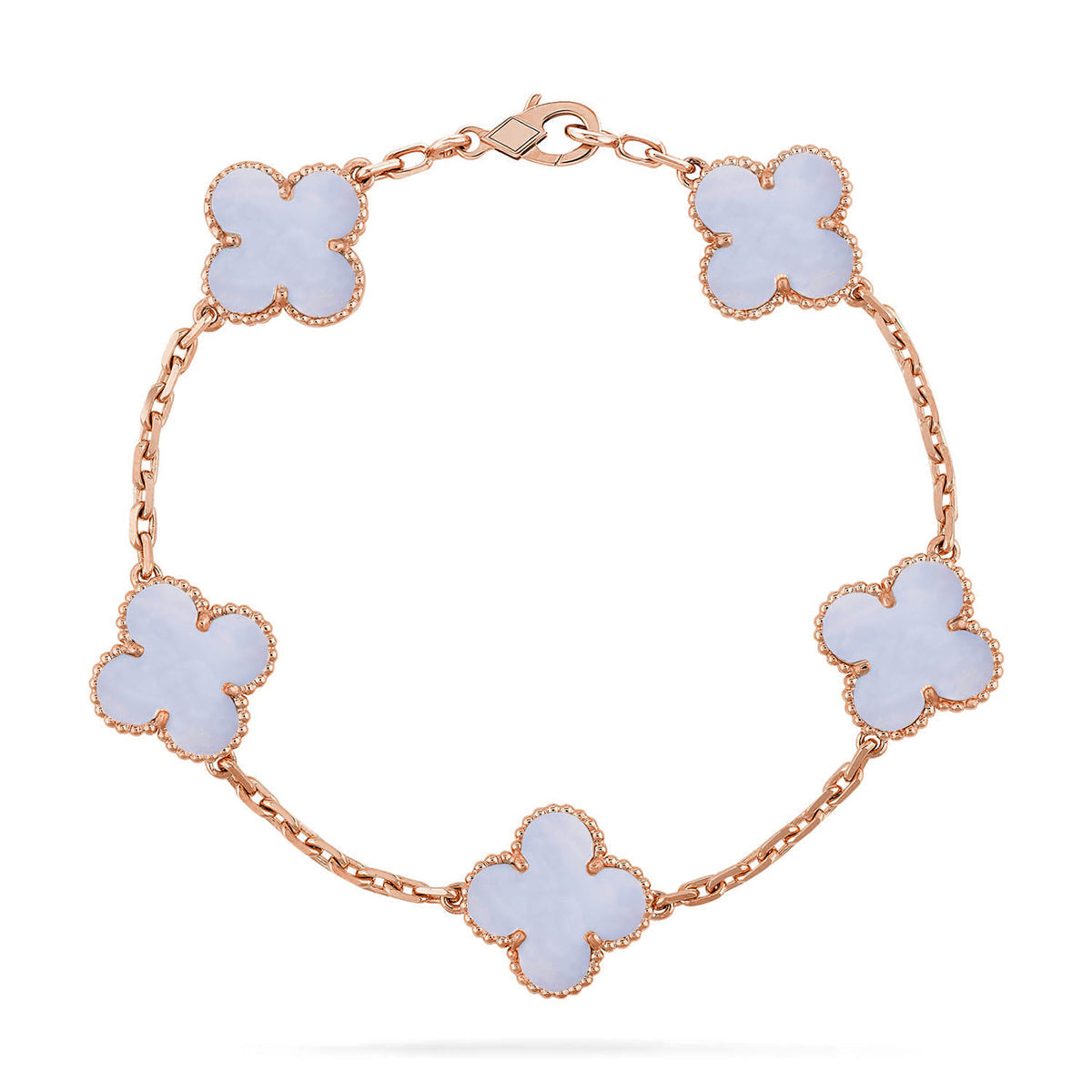 [Vintora] CLOVER 5 MOTIF PURPLE CHALCEDONY BRACELET COLLECTION