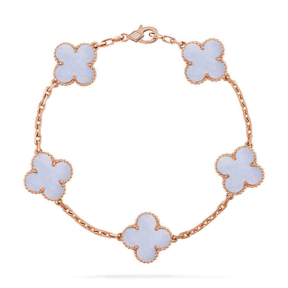 [Vintora] CLOVER 5 MOTIF PURPLE CHALCEDONY BRACELET COLLECTION