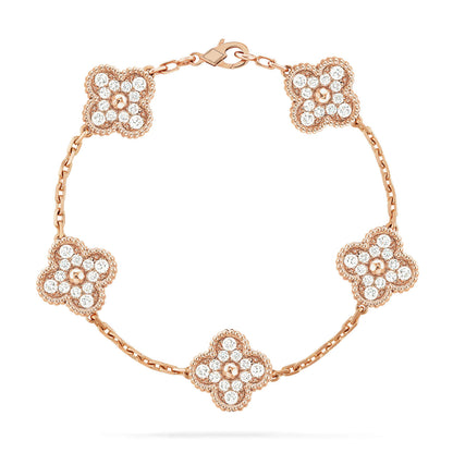 [Vintora] CLOVER 5 MOTIF FULL DIAMOND BRACELET COLLECTION