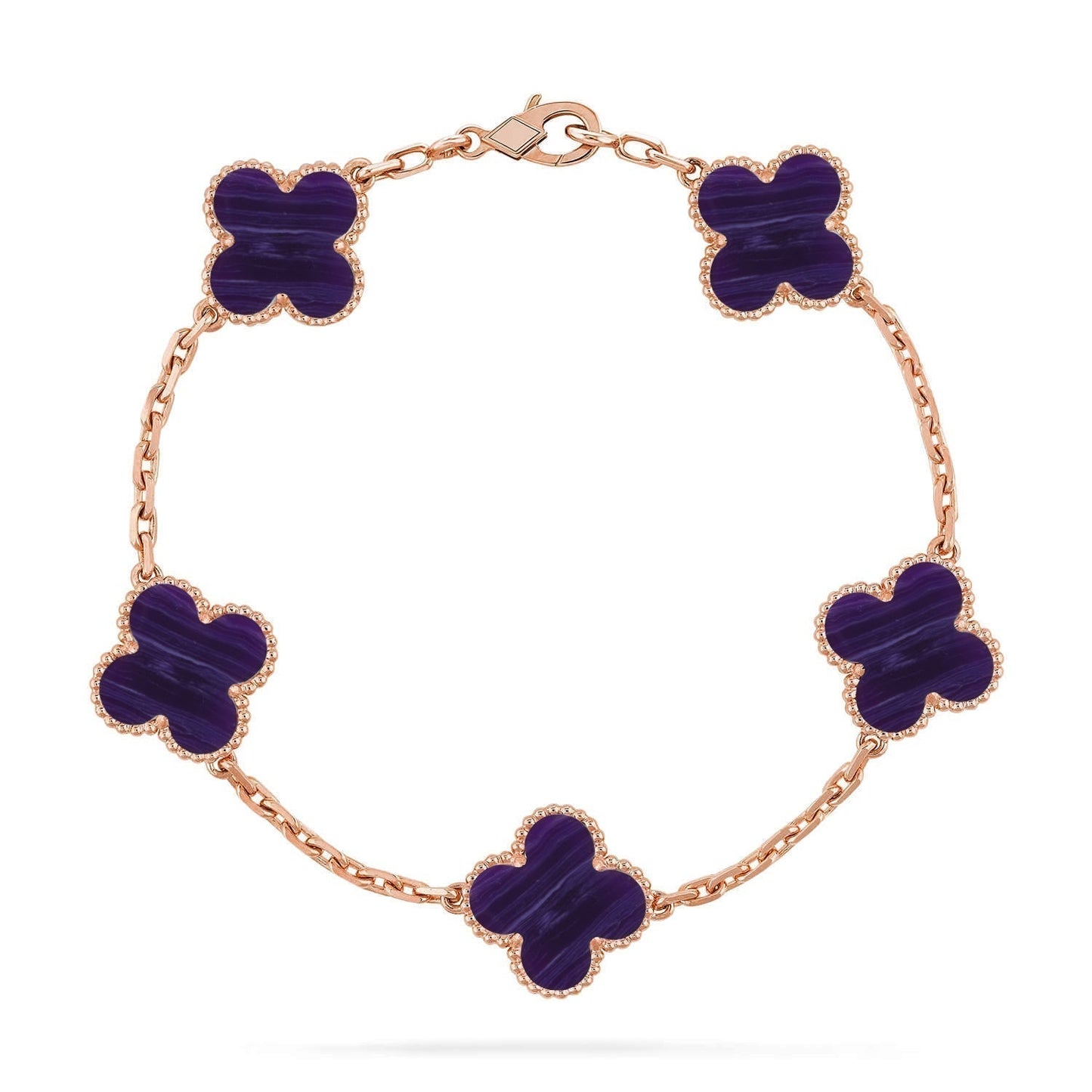 [Vintora]CLOVER 5 MOTIF PURPLE STRIPES BRACELET COLLECTION