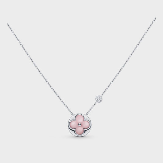 [Vintora]SUN MOTIF PINK MOP SILVER BRACELET