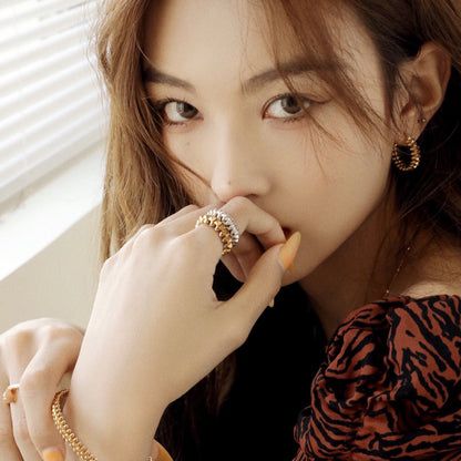 [Vintora]CLASH SMALL HOOP EARRINGS