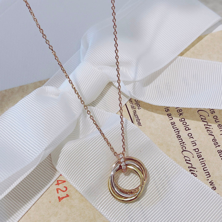 [Vintora]TRINITY NECKLACE GOLD  DIAMONDS