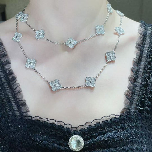 [Vintora]CLOVER 20 MOTIFS FULL-DIAMOND NECKLACE
