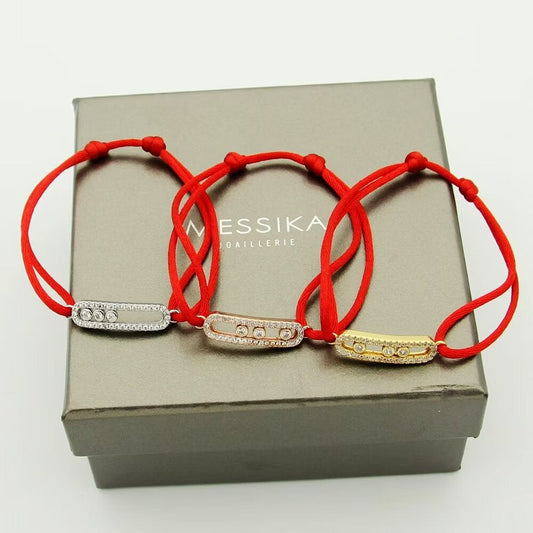 [Vintora]Messika Care(s) pink cord pavé bracelet