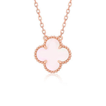 [Vintora]CLOVER 15MM PINK MOTHER-OF-PEARL SINGLE FLOWER NECKLACE