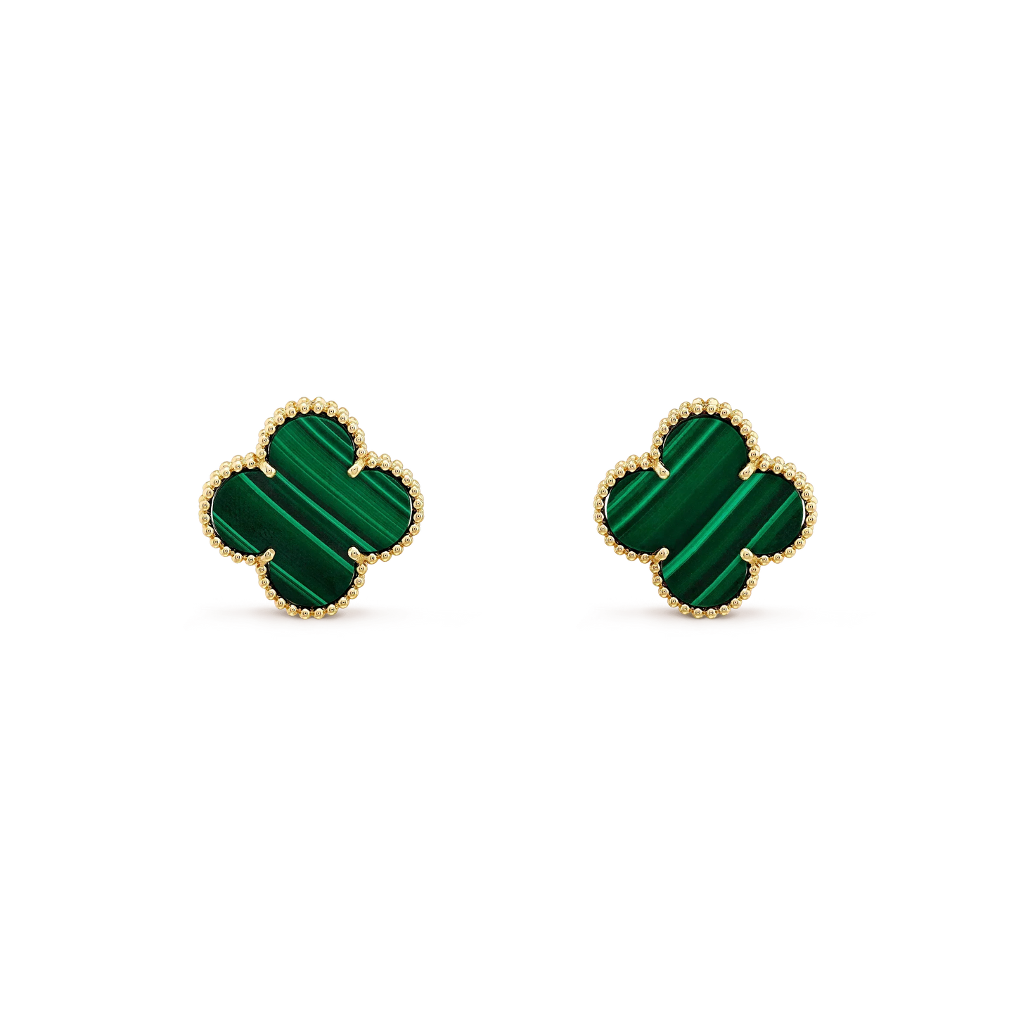 [Vintora]CLOVER MINI 9.5MM MALACHITE  EARRINGS