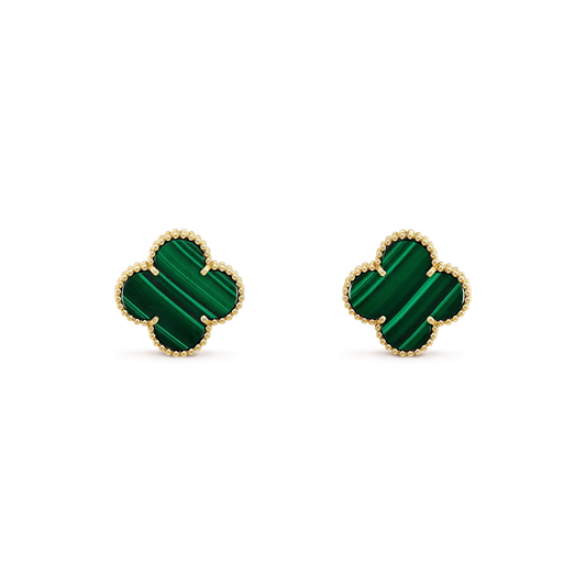 [Vintora]CLOVER MINI 9.5MM MALACHITE  EARRINGS