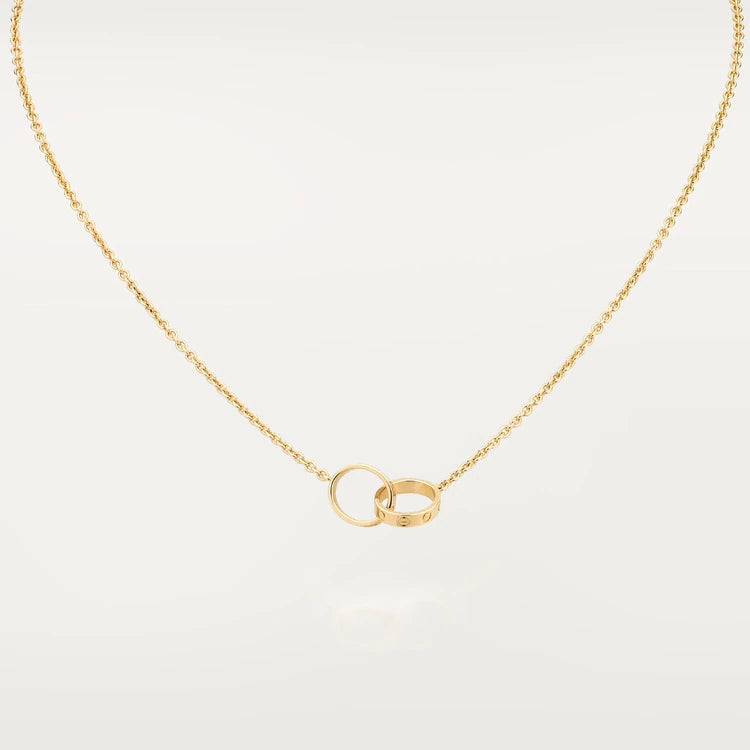 [Vintora]LOVE NECKLACE DOUBLE RING GOLD