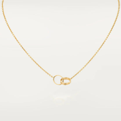 [Vintora]LOVE NECKLACE DOUBLE RING GOLD