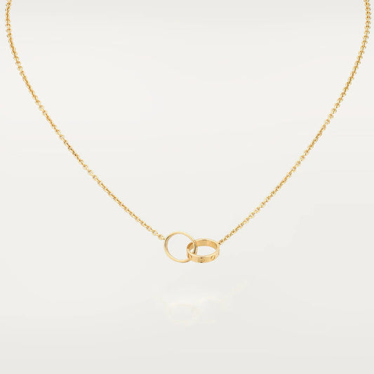 [Vintora]LOVE NECKLACE DOUBLE RING GOLD