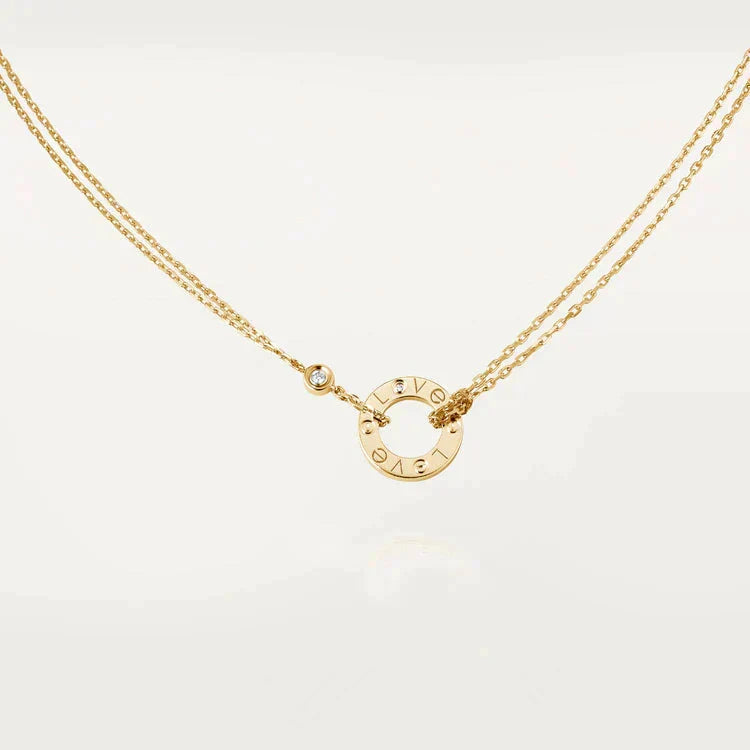 [Vintora]LOVE NECKLACE 16MM 2 DIAMONDS