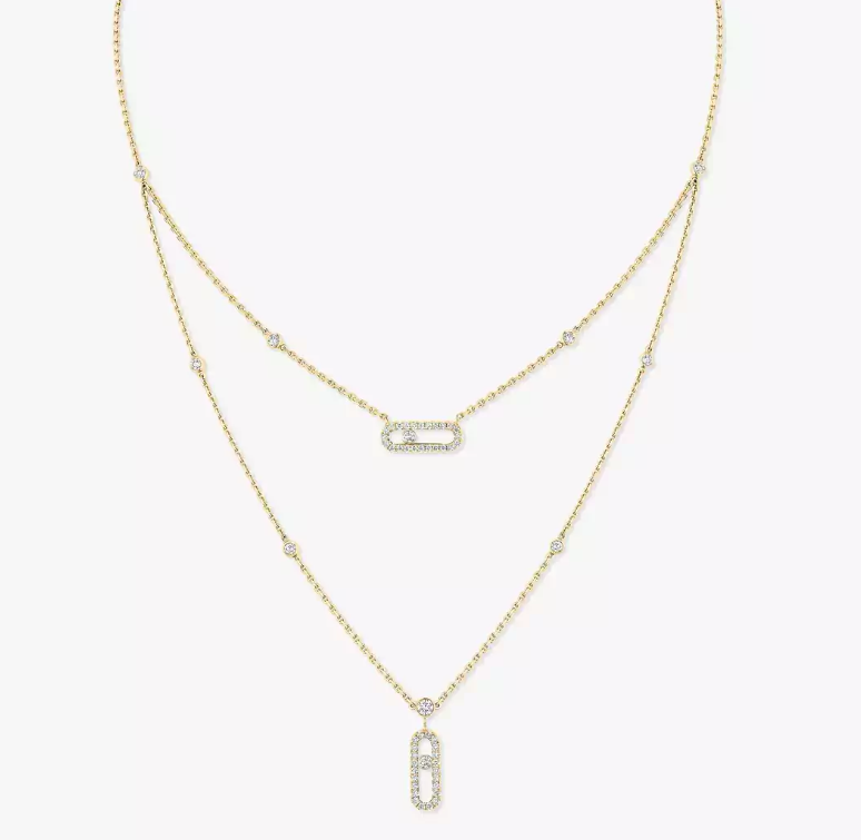 [Vintora]MS Double-Circle Full-Diamond Necklace