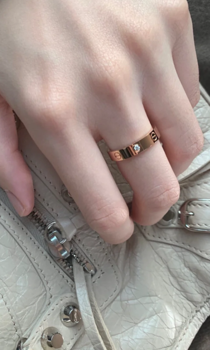 [Vintora]LOVE RING 4MM 1 DIAMOND