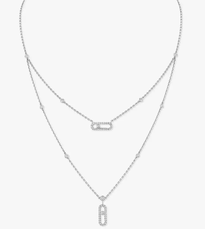 [Vintora]MS Double-Circle Full-Diamond Necklace