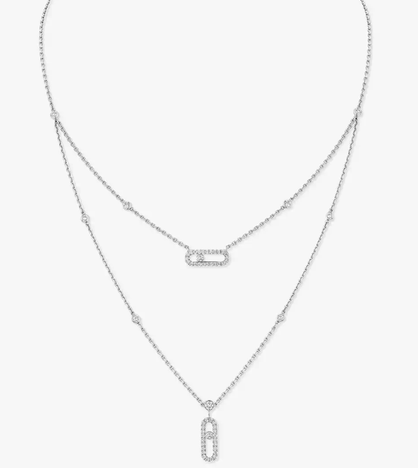 [Vintora]MS Double-Circle Full-Diamond Necklace