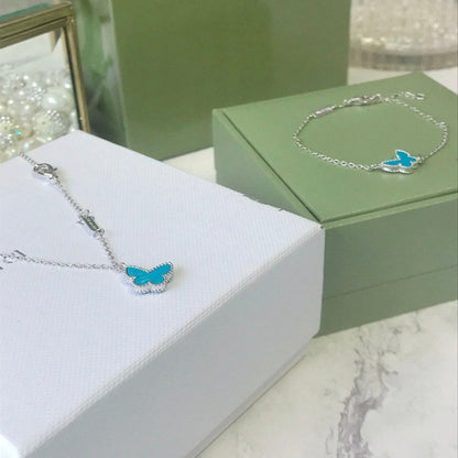 [Vintora]BUTTERFLY TURQUOISE BUTTERFLY BRACELET SILVER