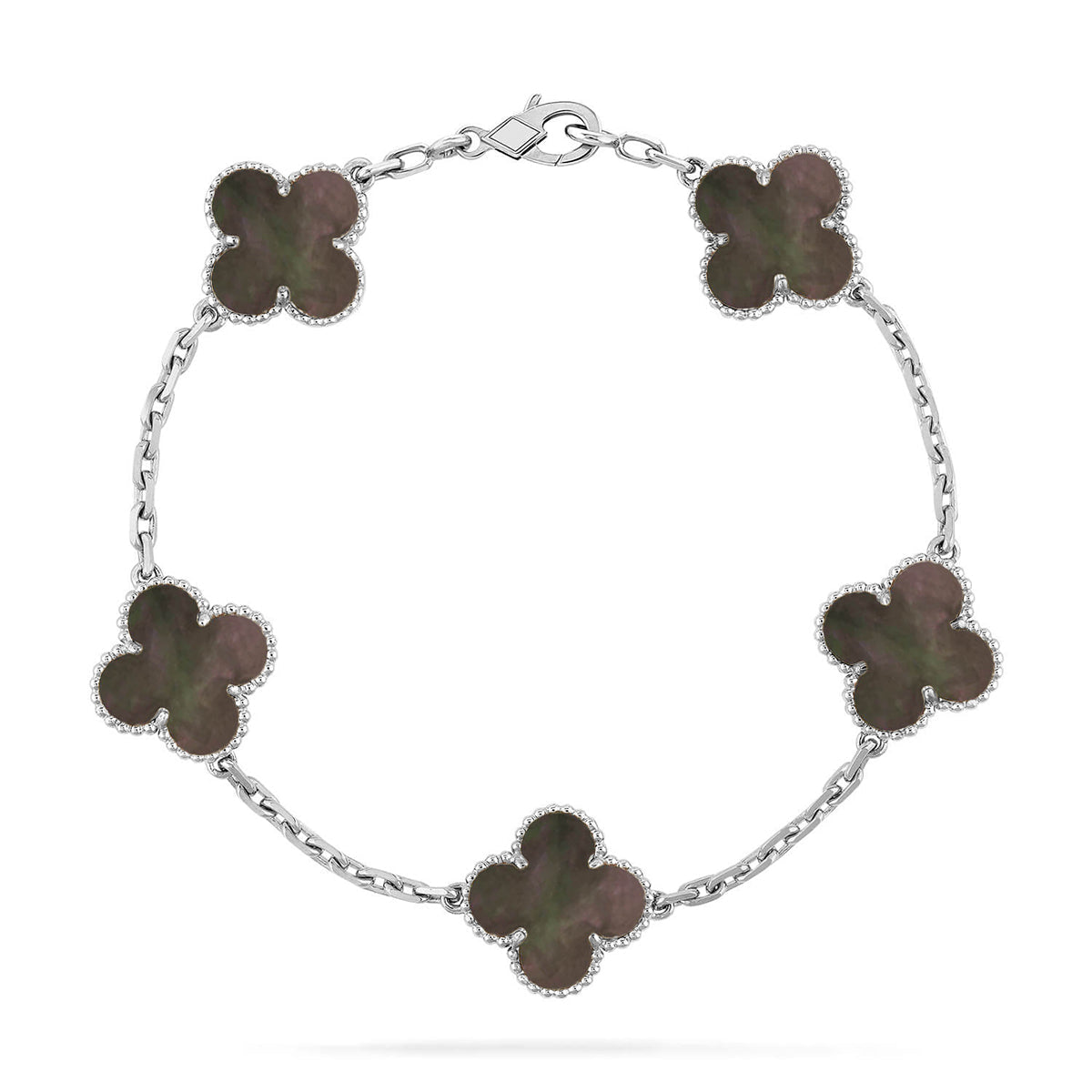 [Vintora] CLOVER 5 MOTIF GRAY MOP BRACELET COLLECTION