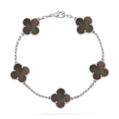 [Vintora] CLOVER 5 MOTIF GRAY MOP BRACELET COLLECTION