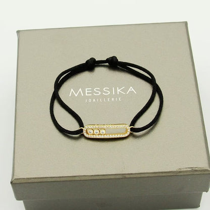 [Vintora]Messika Care(s) pink cord pavé bracelet