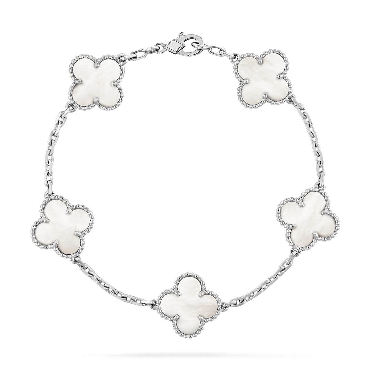 [Vintora]CLOVER WHITE PEARL MOP 5 MOTIF BRACELET COLLECTION