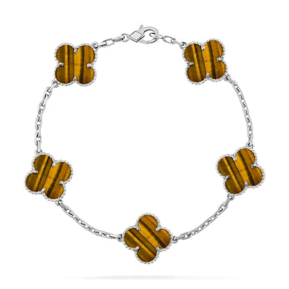 [Vintora] CLOVER 5 MOTIFS TIGER EYE BRACELET COLLECTION