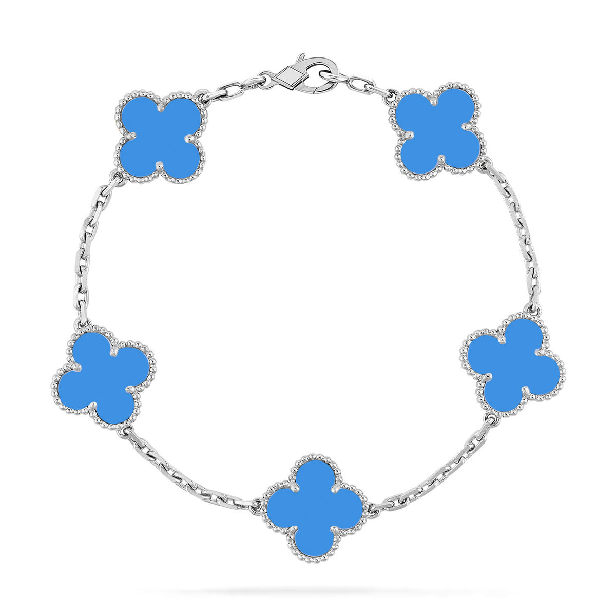 [Vintora] CLOVER 5 MOTIF BLUE AGATE BRACELET COLLECTION