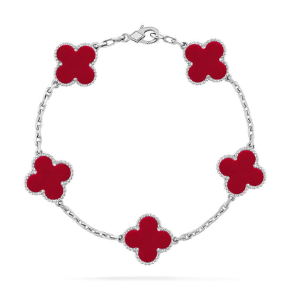 [Vintora] CLOVER 5 MOTIF RED CORNELIAN BRACELET COLLECTION