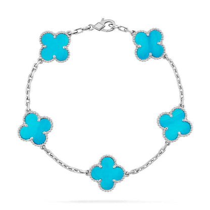 [Vintora] CLOVER 5 MOTIF TURQUOISE BRACELET COLLECTION