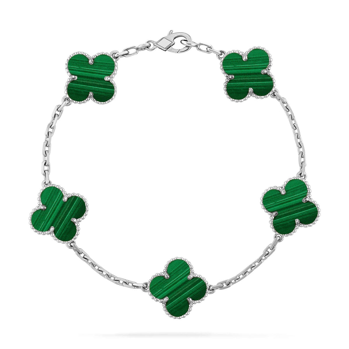 [Vintora] CLOVER 5 MOTIF MALACHITE BRACELET COLLECTION