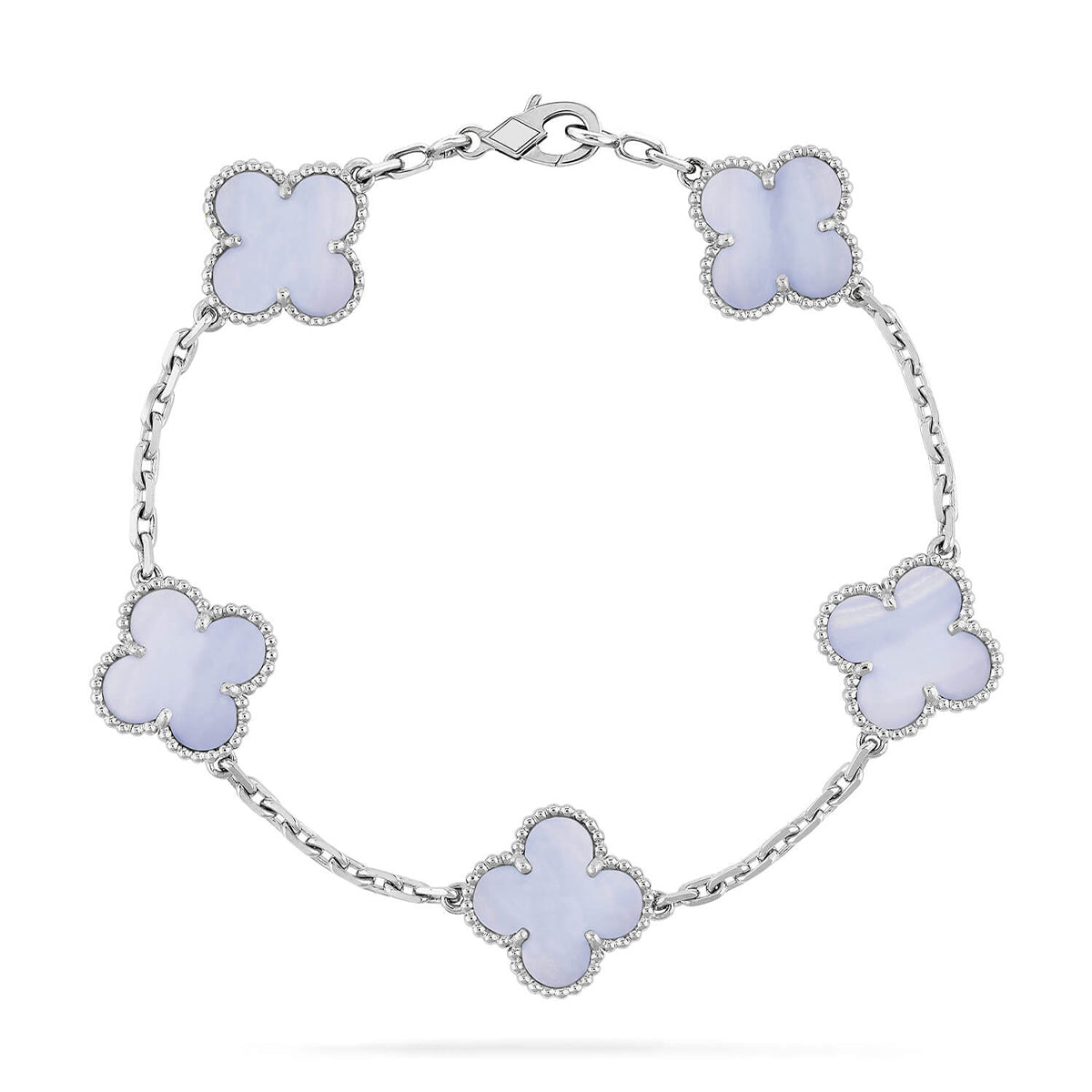 [Vintora] CLOVER 5 MOTIF PURPLE CHALCEDONY BRACELET COLLECTION