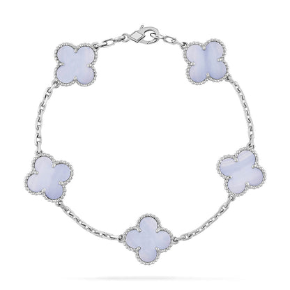 [Vintora] CLOVER 5 MOTIF PURPLE CHALCEDONY BRACELET COLLECTION